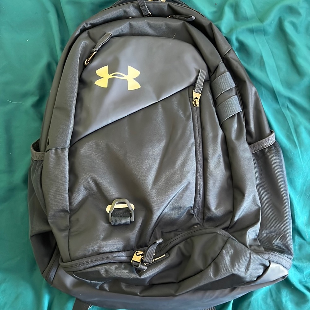 UA hustle backpack navy blue